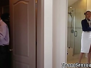 solo shemale in sexy santa outfit jerks off her trans dick