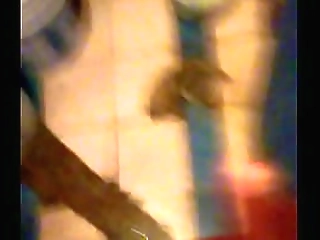 paula strokes her srs pussy with pink lace gloves