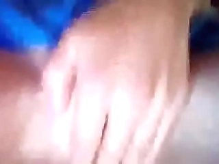 sexy black lingeried shemale sensually wanks solo