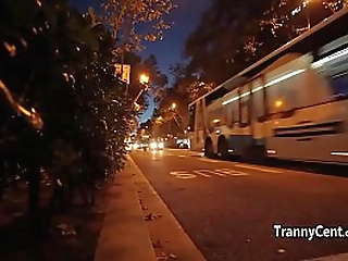 beautiful t-girl cums from hitachi wand