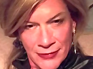 busty shemale strokes her big cock live on webcam