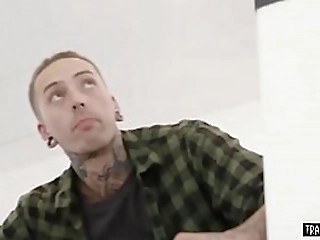 beautiful blonde shemale hardcore fucked by her friend