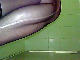 horny pink hair russian ts wanking off her big pole