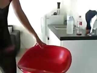 beautiful hung ladyboy cums while wearing stockings