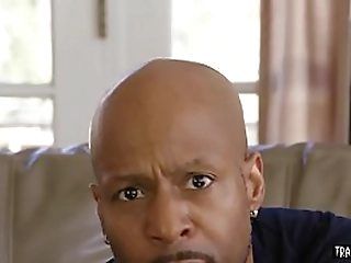 blonde shemale with big tits fucked by a black guy