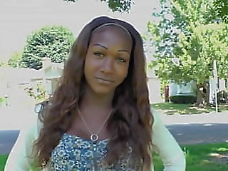 seductive ebony amateur tugging her fat cock