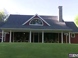 redhead babysitter shemale teen got banged after a dinner