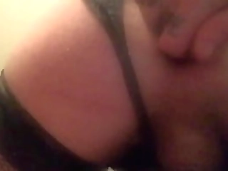 asian shemale ballon strokes huge dick on the sofa