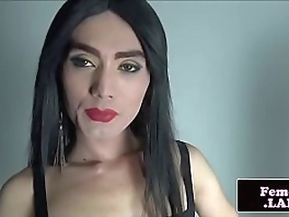 beautiful femboi stuffs dildo in her ass