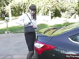 tgirl gets her juicy ass fucked by her new bf