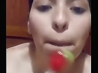 lolita asian ladyboy cums into glass and takes it all up