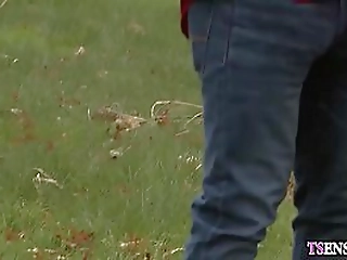 busty blonde shemale enjoyed in a anal sex with her bf