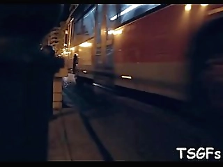 stretchy ladyboy'_s ass gets impaled on large dick of a boy