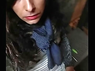 young french crossdresser walk out by night and handjob himself 2/2