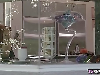 slender tighty shemale anal fucked by a horny neighbors