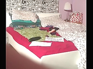 pretty t babe deborah mastronelly strokes her cock from behind