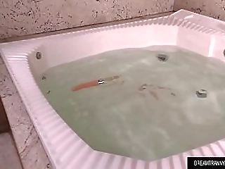 excited tranny vitoria neves stuffs various sex toys and beads up her tight ass