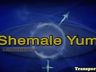 bikini tgirl jerks off after halloween party