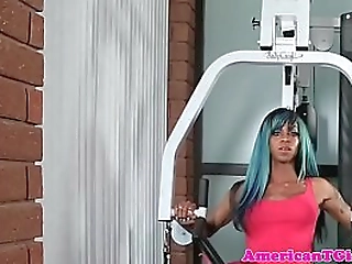 ebony trans babe with bigtits masturbating