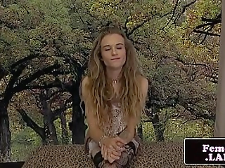 femboy wearing stockings while masturbating