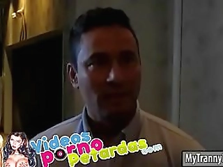 lucky guy plows hot tgirl sandy lopes before taking her shemale cock