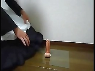 wow! incredible shemale fucking with massive dildo and massive cum load!