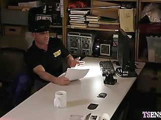 busty shemale got anal smashed in a office of her store