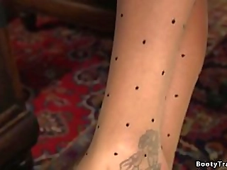 tranny nurse anal fucks dude in office