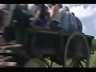 hot blonde shemale fucks outdoors with her man