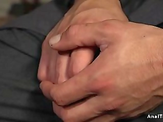 tranny boss anal fucks employee on a desk