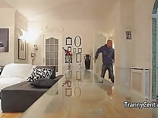 guy jizzed big cock shemale beauty