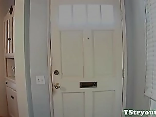 spex ts babe rubs her asshole at casting