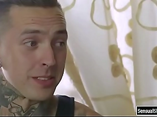 busty asian tgirl screws tattooed guys ass