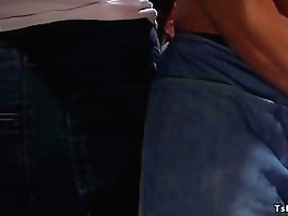 tranny anal fucks inked dude in bar