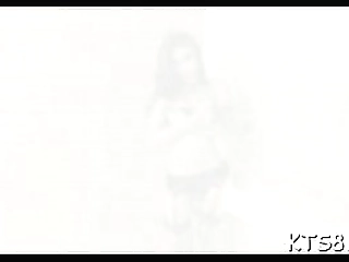 lady-boy gets orgasmic pleasure of engulfing and ass fucking